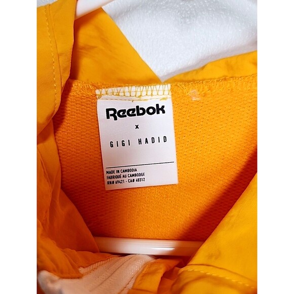 Reebok Gigi Hadid Jacket Womens Windbreaker Size M Blue Yellow White - Picture 3 of 12